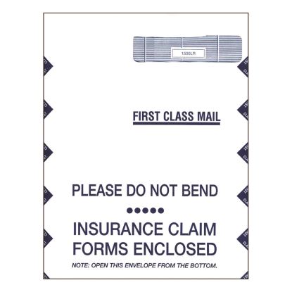 Jumbo CMS-1500 Health Insurance Form Envelopes for 50 Forms, Square Flap, Self-Adhesive Closure, 9 x 12.5, White, 100/Pack1