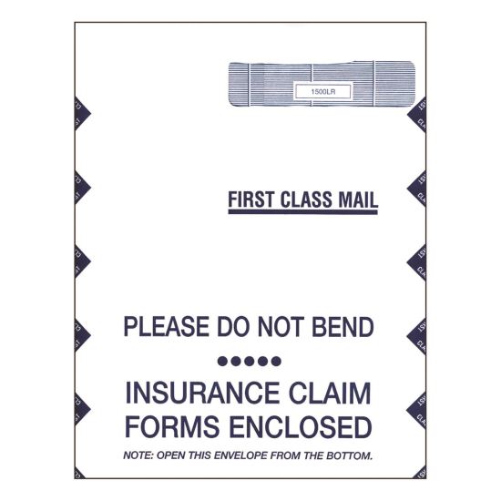 Jumbo CMS-1500 Health Insurance Form Envelopes for 50 Forms, Square Flap, Self-Adhesive Closure, 9 x 12.5, White, 100/Pack1