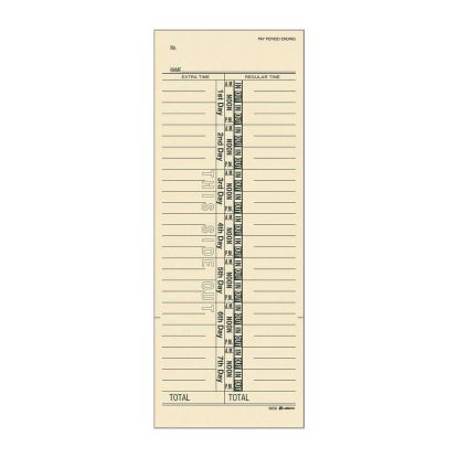 Time Cards for Acroprint, Amano and Lathem Time Clocks, One-Sided, 3.38" x 9", 200/Pack1