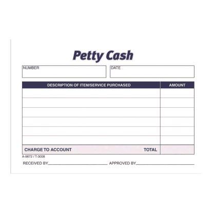 Petty Cash Receipts, One-Part (No Copies), 5 x 3.5, 50 Receipts/Pad, 12 Pads/Pack1