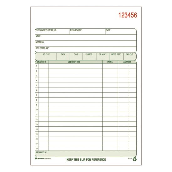 Multipart General-Purpose Sales Pad, Two-Part Carbonless, 5.56 x 7.94, 50 Forms Total1