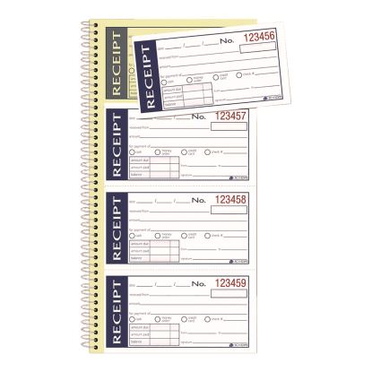 Write 'n Stick Receipt Book, Two-Part Carbonless, 4.75 x 2.75, 4 Forms/Sheet, 200 Forms Total1