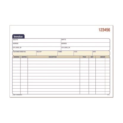 Multipart General-Purpose Invoice Pad, Three-Part Carbonless, 7.94 x 5.56, 50 Forms Total1