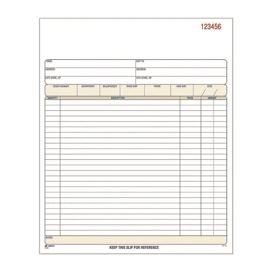 Multipart Sales Order Pad, Three-Part Carbonless, 8.34 x 10.19, 50 Forms Total1