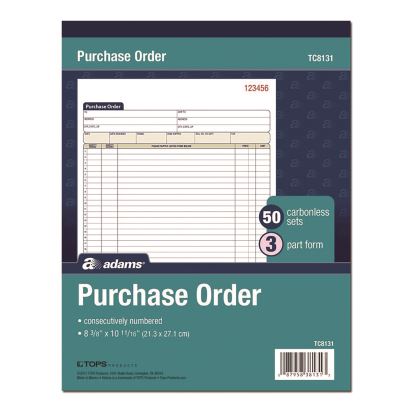 Multipart Purchase Order Pad, Three-Part Carbonless, 8.38 x 10.19, 50 Forms Total1