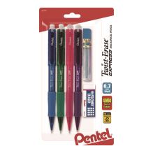 Twist Erase EXPRESS Mechanical Pencil, 0.7 mm, HB (#2), Black Lead, Assorted Color Barrels, 4/Pack1