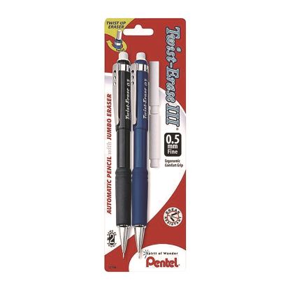 Twist-Erase III Mechanical Pencil, 0.5 mm, HB (#2), Black Lead, Black/Blue Barrel, 2/Pack1