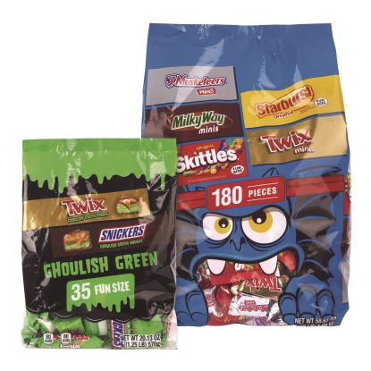 Mixed Chocolate and Sugar Variety, Halloween Bundle, 2 Bags, 215 Pieces1