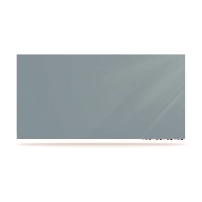 Aria Low-Profile Frameless Magnetic Glassboard, 60" x 36", Denim Blue Surface1