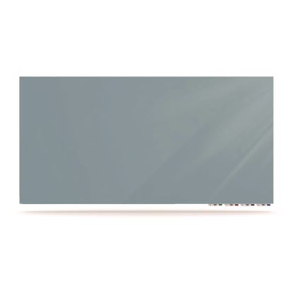 Aria Low-Profile Frameless Magnetic Glassboard, 72" x 48", Denim Blue Surface1