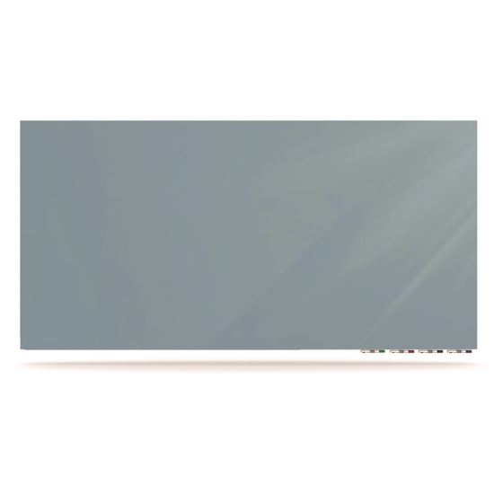 Aria Low-Profile Frameless Magnetic Glassboard, 96" x 48", Denim Blue Surface1