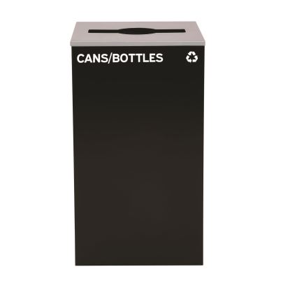 29 Gallon Trash/Recycling Cans, Steel, Black Cans/Bottles Recycling Can with Mixed Lid1