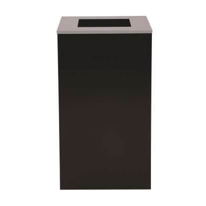 29 Gallon Trash/Recycling Cans, Steel, Black Can with Square Lid1