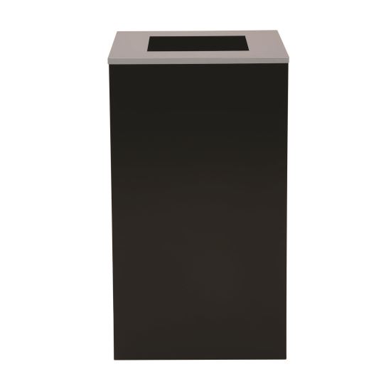 29 Gallon Trash/Recycling Cans, Steel, Black Can with Square Lid1