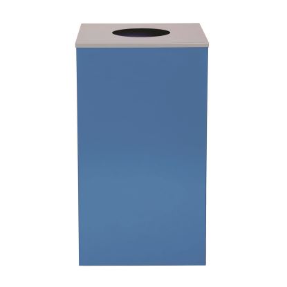 29 Gallon Trash/Recycling Cans, Steel, Blue Can with Circle Lid1