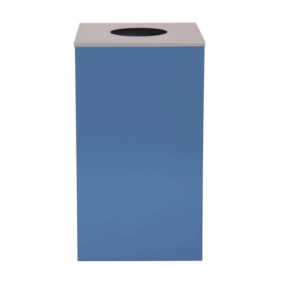 29 Gallon Trash/Recycling Cans, Steel, Blue Can with Circle Lid1