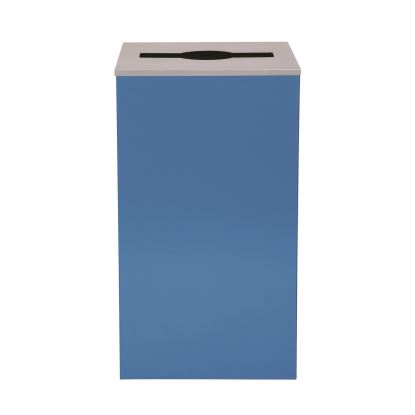 29 Gallon Trash/Recycling Cans, Steel, Blue Can with Mixed Lid1
