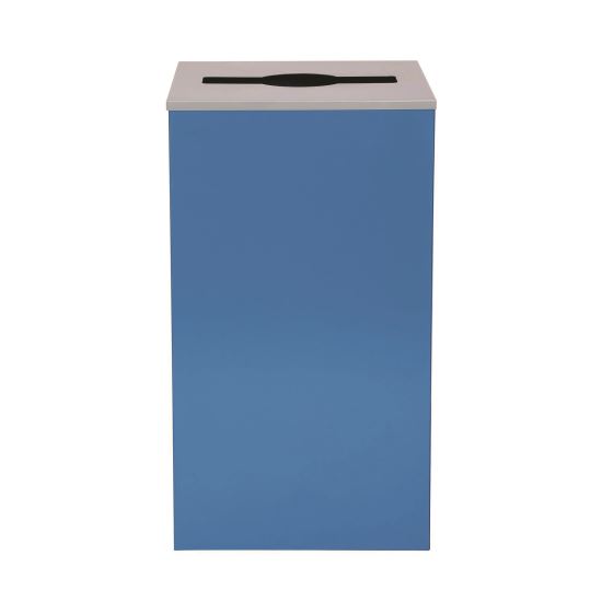 29 Gallon Trash/Recycling Cans, Steel, Blue Can with Mixed Lid1
