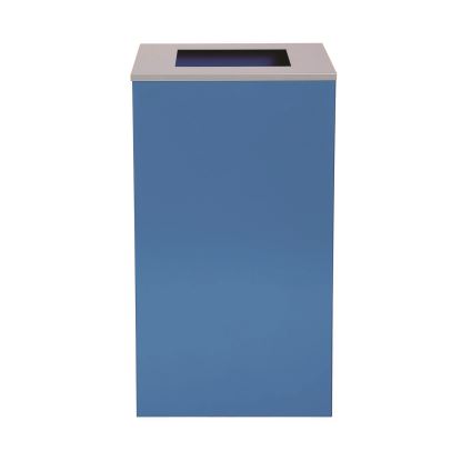 29 Gallon Trash/Recycling Cans, Steel, Blue Can with Square Lid1