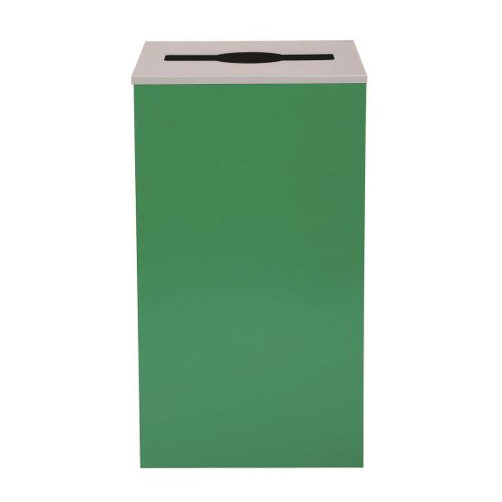 29 Gallon Trash/Recycling Cans, Steel, Green Can with Mixed Lid1