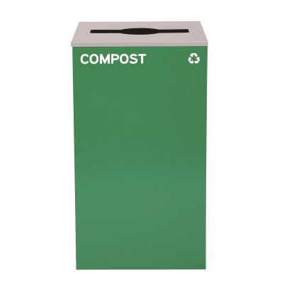 29 Gallon Trash/Recycling Cans, Steel, Green Compost Can with Mixed Lid1