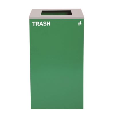 29 Gallon Trash/Recycling Cans, Steel, Green Trash Can with Square Lid1