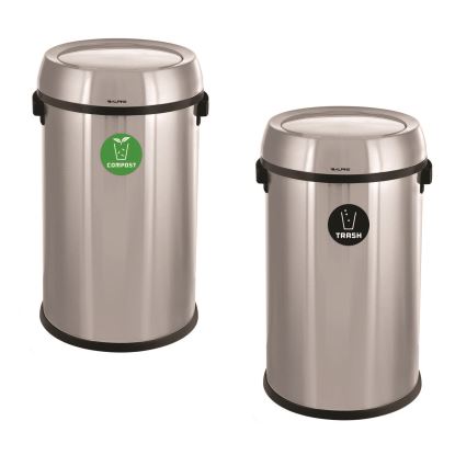 17 Gallon Stainless Steel Indoor Compost and Trash Station with Swivel Lid1