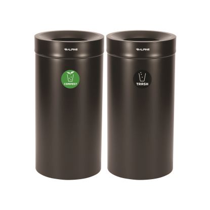 27 Gallon Black Stainless Steel Compost Bin and Trash Can1