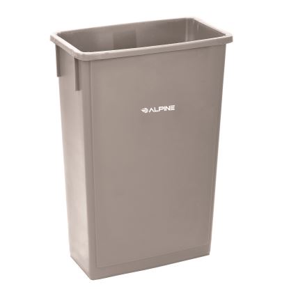 Slim 23 Gallon Indoor Trash Can, Plastic, Gray1