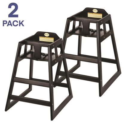 Wooden Stackable High Chair, Supports Up to 50 lbs, 29.02" h, Espresso, 2/Pack1