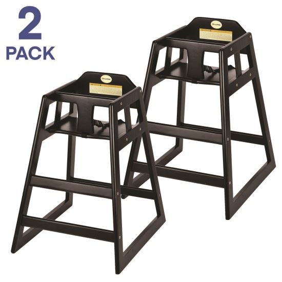 Wooden Stackable High Chair, Supports Up to 50 lbs, 29.02" h, Espresso, 2/Pack1