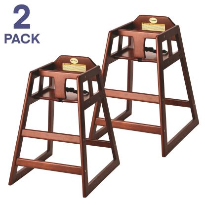 Wooden Stackable High Chair, Supports up to 50 lbs, 29.02" h, Mahogany, 2/Pack1