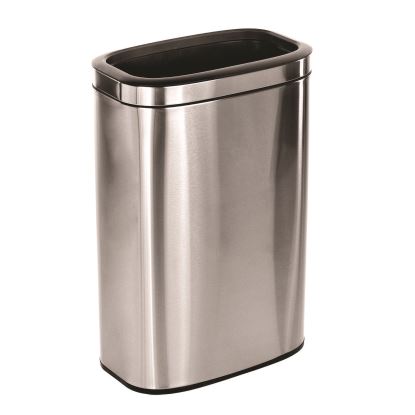 Stainless Steel Rectangular Liner Open Top Trash Can, 10.5 gal, Brushed Stainless Steel1