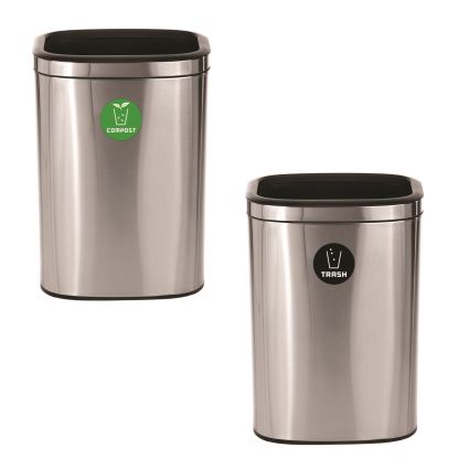 10.5 Gallon Compost and Trash Station, Brushed Stainless Steel1