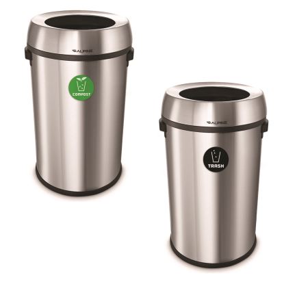 17 Gallon Stainless Steel Open Top Compost and Trash Station1