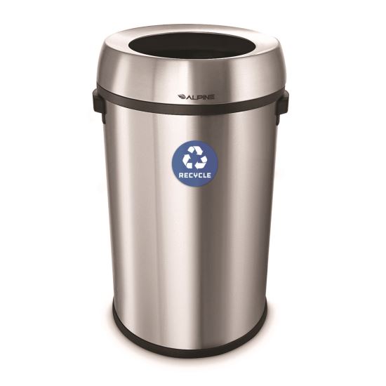 17 Gallon Stainless Steel Open Top Recycling Bin Receptacle1