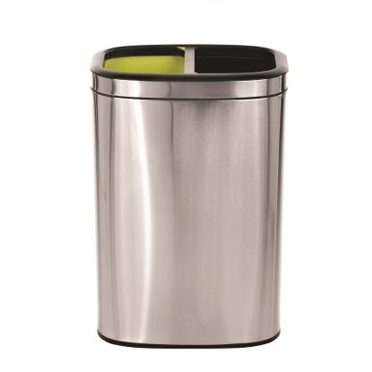 10.5 Gallon Stainless Steel Open Top Dual Compartment Trash Can1