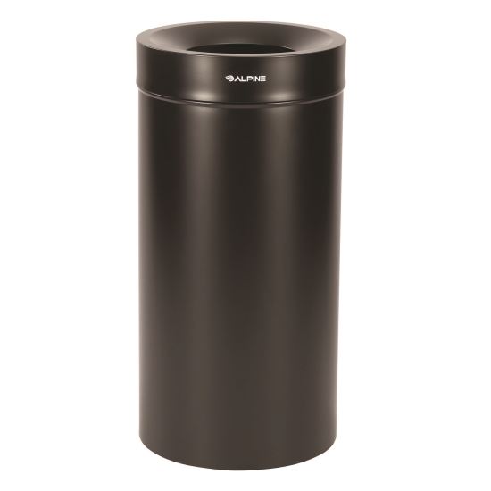 27 Gallon Stainless Steel Commercial Indoor Trash Can, Black1