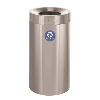 27 Gallon Stainless Steel Recycling Can, Brushed Stainless Steel1