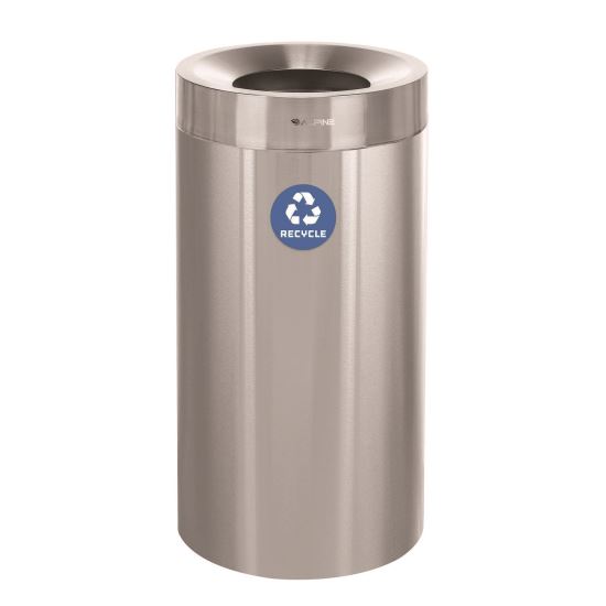 27 Gallon Stainless Steel Recycling Can, Brushed Stainless Steel1