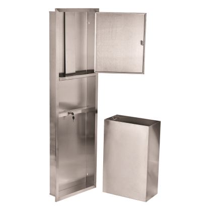 Stainless Steel Recessed Paper Towel Dispenser with Waste Receptacle, 56 x 4 x 171