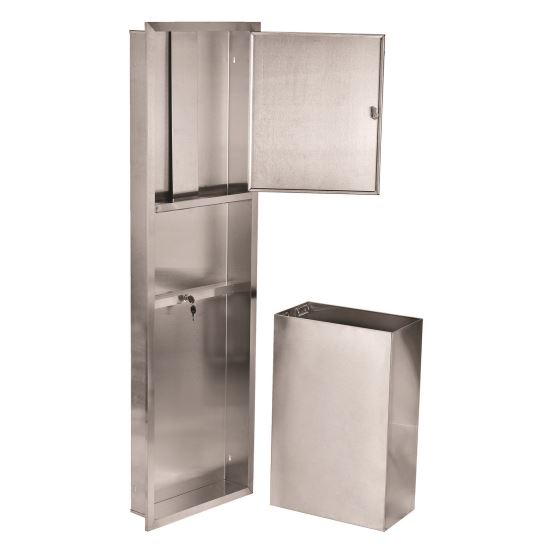 Stainless Steel Recessed Paper Towel Dispenser with Waste Receptacle, 56 x 4 x 171