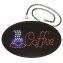 LED Oval Coffee Sign, 23 x 14, Black Frame, Blue/Red Graphics1