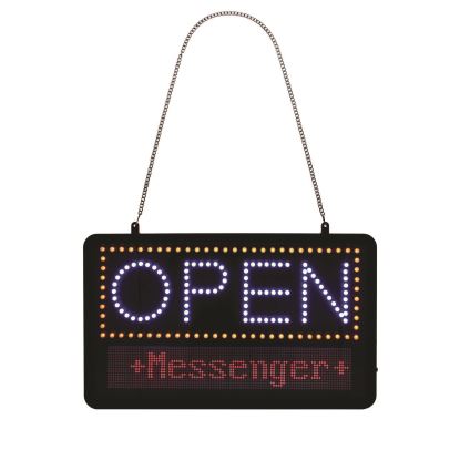 LED Programmable Message Board Open Sign, 22 x 13, Black Frame, Blue/Red Graphics1
