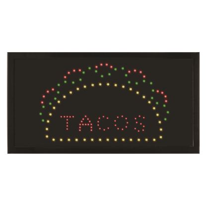 LED Rectangular TACO Sign, 19 x 10, Black Frame, Green/Red/Yellow Graphics1