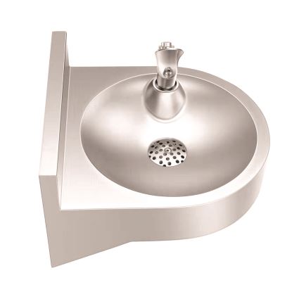 Wall-Mounted Indoor/Outdoor Water Fountain, Single-Level, Non-Filtered, Non-Refrigerated, Silver1