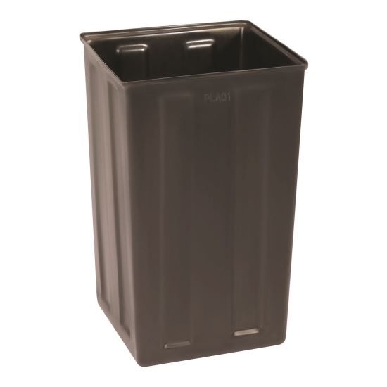 40 Gallon Rigid Plastic Waterproof Square Trash Can Insert Liner for Indoor/Outdoor Trash Can, Plastic, Black1