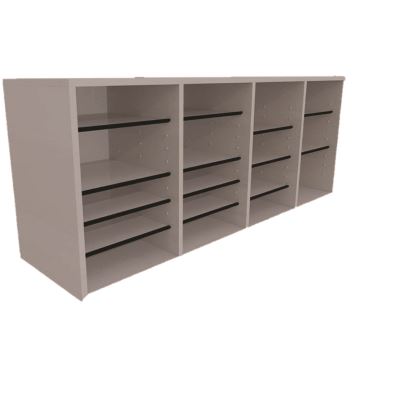 Wood Adjustable 24 Compartment Literature Organizer, 24 Sections, Letter Size, 39.3 x 11.8 x 16.3, White1