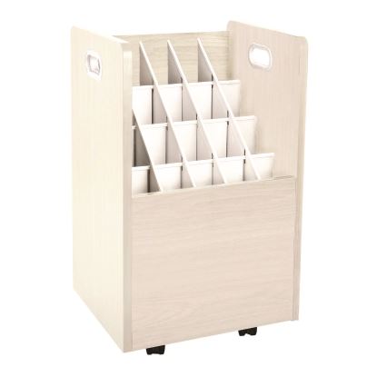 20-Slot Mobile Rolling Wood Blueprint Storage Cabinet Roll File Large Document Organizer, 15.25 x 13.25 x 24.75, White1