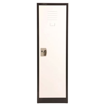 Steel Storage Locker, 1 Compartment, 15 x 15 x 48, Black Body/White Doors1